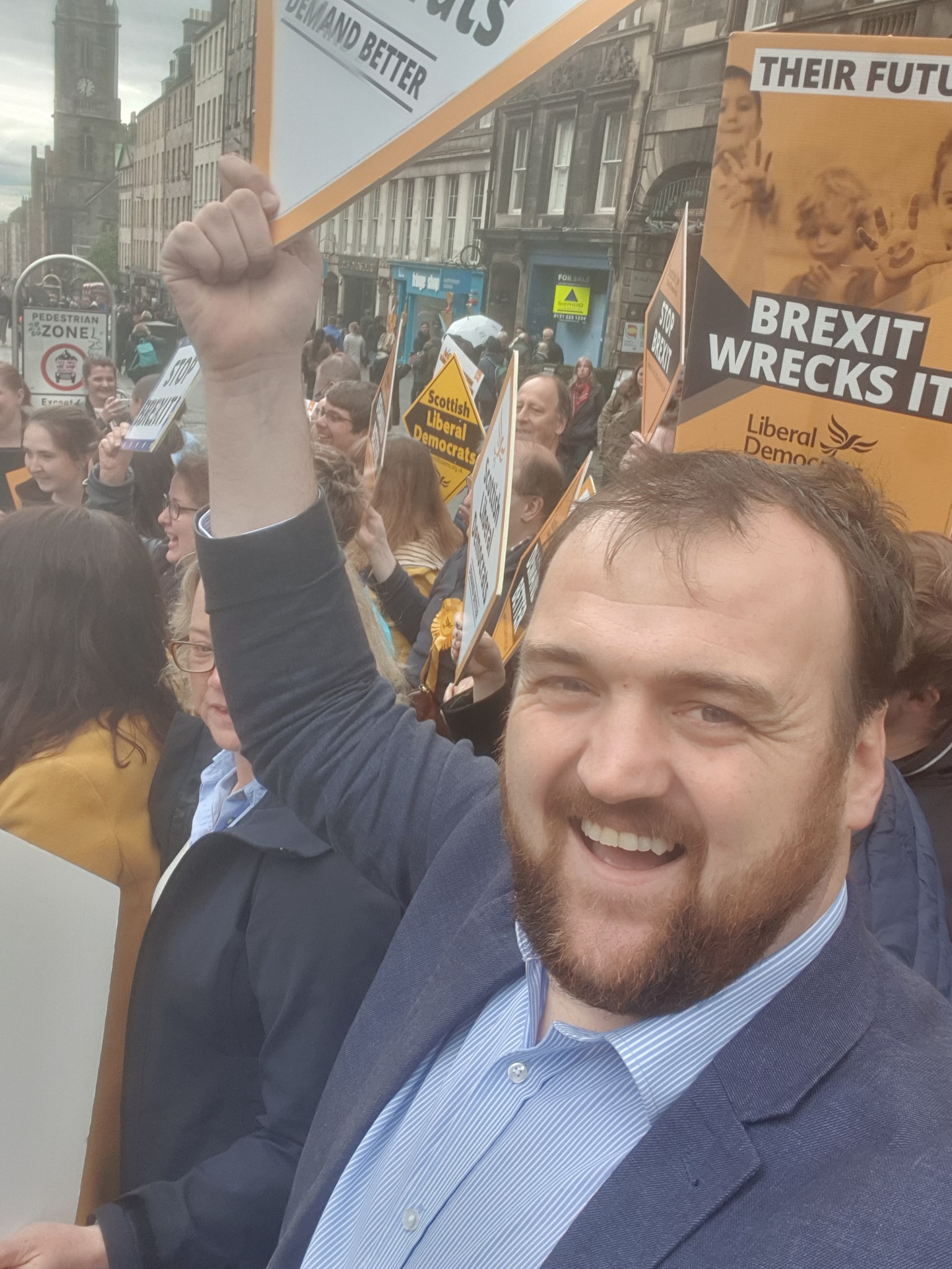 Paul McGarry campaigning with Scottish Liberal Democrats